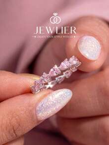 1pc S Size Water Drop Rhinestone Ring, Elegant Women's Jewelry Gift - Silver - View 2