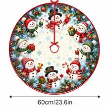1件裝雪人鈴鐺禮物派對圖案聖誕樹裙，優雅配色節日裝飾，5種尺寸，中性款節日禮物，適用於居家與派對聖誕裝飾 - 多雪人鈴鐺禮物派對 - 查看 14