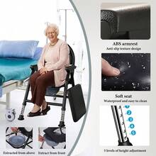 Folding Steel Commode Chair Portable Toilet With Safety Lock And 9 Litre Pail - 26DXY-wIN-uK-sJ-mTY - View 4