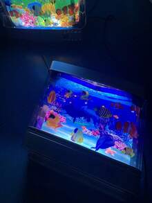 Aquarium Night Light ,With Moving Fish, LED Dynamic Aquarium Lamp, USB Powered Fish Tank Light, Desktop Decoration Lights For Living Room, Bedroom, Office, Realistic Underwater Ambiance, Button-Controlled Lighting Effects, Home, Office Decor Light - Multicolor - View 11