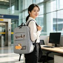 A Personalized Print Business Backpack, Suitable For Boys' Campus, Girls' Campus, Short Trips, Daily Commute And Work, Large Capacity Compartment Can Store Laptop And Various Learning Supplies. - Backpack - View 6