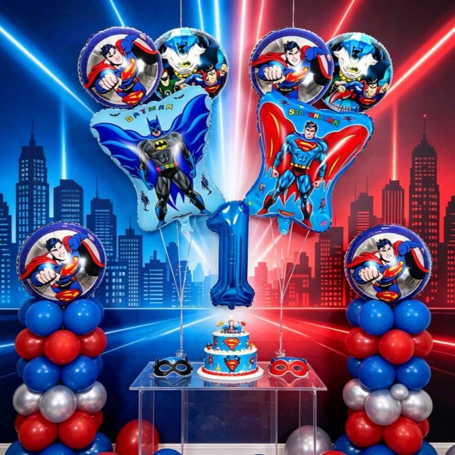Warner Bros Superman & Batman Co-Branded Party Aluminum Foil Balloon ...