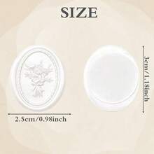 25入/包 3D浮雕花束自黏式蠟封貼紙，適用禮物、婚禮邀請函、信封封口－珍珠白 - Bouquet-珠光白 - 查看 5