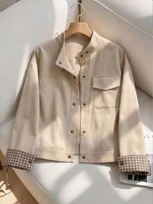Plus Size Coats - Khaki - View 1