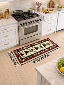 DAJIANG 1 buah Karpet Panjang Cetak 3D Natal, Cocok untuk Kamar Mandi, Dapur, Luar Ruangan, Lorong, Kamar Tidur, Ruang Tamu, Dapat Dicuci dengan Mesin, Mudah Dibersihkan, Alas Pintu Masuk Anti Selip, Aksesori Karpet Dekorasi Kamar Tidur - MultiWarna - View 13