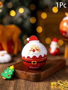 1pc New Mini Round Christmas Tin Ball Box, Cute Snowman & Reindeer Hanging Decor, Small Candy & Snack Storage Tin, Christmas Tree Decoration, Holiday Party Gift Box - Multicolor - View 13