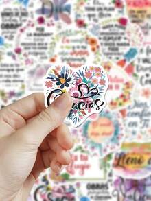 50pcs Spanish Motivational Quote Stickers For Decorating Planner, Diary, Scrapbook, Notebook, Luggage, Guitar, Skateboard, Manual, Tablet, Water Bottle, Phone - Spanish Motivational Text - View 7
