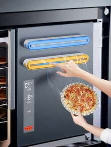 1pc Kitchen Plastic Wrap Cutter, Magnetic Design, Easy To Fix, Adjustable For Plastic Wrap, Baking Paper, Aluminum Foil, Smooth Cutting Without Tearing, Efficient For Baking And Daily Cooking - Multicolor - View 3