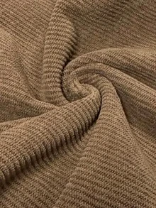 Men's Coffee Brown Corduroy Pants, Pleated Wide Leg Trousers, Elastic Back Waist, Button Front, Slant Pockets, Vintage Casual Fall Winter - Coffee Brown - View 6