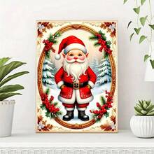 1PC | 5D DIY Diamond Painting | Santa Claus Pattern Diamond Painting Kit, Full Drill Mosaic Craft Set, High Definition Art Diamond Painting, Focus And Relax Through DIY, Suitable For Living Room, Bedroom, Office Wall Decoration, Surprise Holiday Home Decor Gift For Family And Friends, Unframed - round diamond - View 2