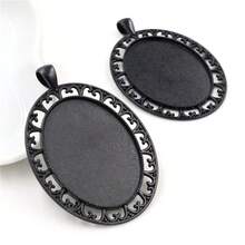 2pcs 30x40mm Alloy Pendant Cabochons Blank Base Setting Bezel Tray DIY Jewelry Making Accessories - Pendant Base - View 2