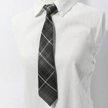 1pc Plaid British Style Tie, Versatile Fashion Accessory - Multicolor - View 8