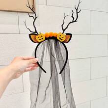 1pc Halloween Headband Dark Rose Skull Pumpkin Ghost Head Accessory - Multicolor - View 9