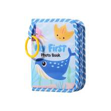 1pc Baby Cartoon Fabric Photo Album Growth Record Scrapbook With Built-In Mirror, Fits Multiple Photo Sizes, Interactive Gift With Hanging Ring For Storage And Display - Shape - View 11