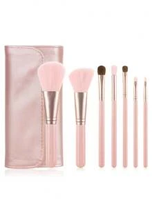 7pcs Small Grape Makeup Brush Set With PU Slot Storage Bag, Gradient Soft Bristles, Fluffy And Skin-Friendly, Non-Irritating, Picks Up Powder Gently With Minimal Fallout, Suitable For Daily Home Light Makeup, Easily Complete Basic Full Face Makeup - Multicolor - View 15