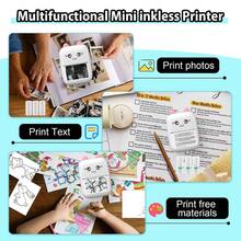 Mini Sticker Printer, Portable Pocket Thermal Printer With Paper Roll For Halloween Party Decor, Halloween Gifts, Study Notes, Photo Printing, Memos, Diaries, Travel Lists, Wireless Inkless Compatible With Android & IOS - Multicolor - View 4