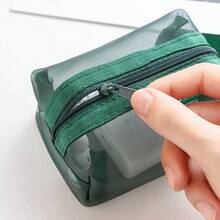 Tas Penyimpanan Jaring Resleting Kreatif, Tas Portabel untuk Perjalanan, Dompet Koin, Tas Aksesori Digital untuk Kabel Data, Earphone, dan Ponsel, Tas Penyimpanan Koin & Barang Lain-lain Jaring Transparan, Tas Penyimpanan Kartu Portabel 3D - A - View 4