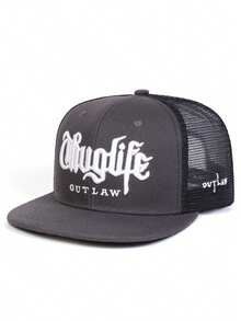 1pc Fashion Breathable Mesh Hat Riot Embroidered Hip Hop Hat Outdoor Adjustable Sunshade Hat Daily Casual Decorative Hat Unisex Flat Edge Baseball Hat - Mesh Hat - View 15
