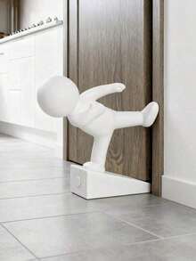 3pcs/1pc Cute Kung Fu Style Door Stopper, Durable Sturdy Plastic Material, Bottom With Protective Pad, Easy Installation, Suitable For Pet-Friendly Homes, Home Entrance Door Stopper And Wall Bumper - Multiple Styles - View 3