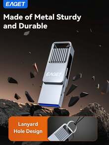 EAGET Flash Drive USB C 2-in-1, USB-A & Type C Logam Putar 360°, Stik Memori OTG Kecepatan Tinggi untuk Ponsel, Tablet & Komputer - View 4