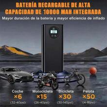 Deerking Mini Inflador Portátil 150 PSI Inalámbrico con Pantalla LCD, Compresor de Aire Recargable con Luz LED y Apagado Automático para Auto Moto Bicicleta Balones y Viajes - Cableado - Ver 2