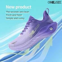 Sepatu Lari Kasual Olahraga ONEMIX, Nyaman, Peredam Guncangan, Sol Tebal Bertali Rendah, Anti Selip, Tahan Aus - Ungu Kristal - View 11