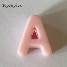 20顆粉色壓克力大孔字母珠 A-Z，DIY手工配件，可用於製作鑰匙圈與手機配件，適合創意手工藝 - 粉色 - 查看 29