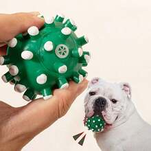 1 Piece (Random Color), Large Spiky Dog ​​Ball, Pet Toy For Teething And Teeth Cleaning, Spiky Ball With Sound, Squeaky Pet Toy. - Multicolor - View 8