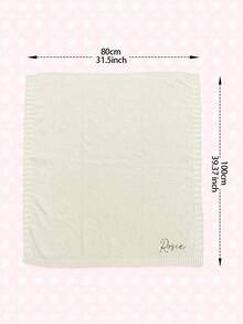 Customized Embroidered Knitted Baby Blanket: Personalized Name Pattern, Embroidered Letters, Customized Embroidered Text Pattern Blanket, Soft Breathable Knitted Fabric, Blanket, Comfortable Gift, Creative Birthday Gift - Multicolor - View 12