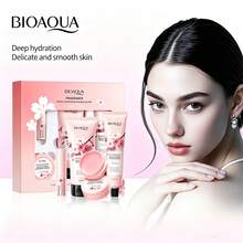 BIOAOUA Cherry Blossom Scented Body Care 5-Piece Set, Winter Moisturizing Repairing Cracked Hand Cream, Body Lotion, Lip Balm Gift Box - Moisturizing Lotion Lip Balm Hand Cream - View 2