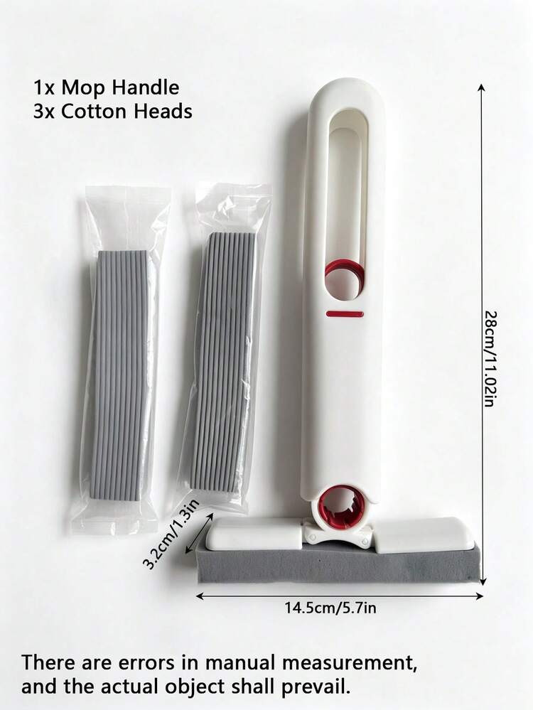 便攜式迷你自動擰水拖把，免手觸強力吸水乾濕兩用拖把，可替換拖把頭，可重複使用，適用於桌面、廚房檯面、浴室洗手台、地板清潔，最佳清潔助手 - 多色 - 查看 10