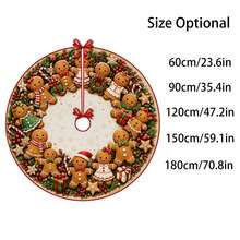 1 buah Alas Pohon Natal Motif Manusia Kue Jahe, Dekorasi Liburan Warna Elegan, 5 Ukuran, Hadiah Liburan Unisex, Cocok Untuk Dekorasi Rumah dan Pesta Natal - Mengumpulkan Hadiah Kue Jahe Pohon Natal - View 3