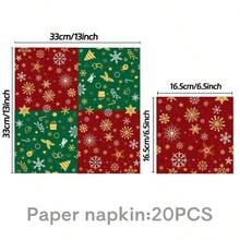 50PCS Christmas Paper Tableware Kit, Golden Foil Snowflake Disposable Plates Paper Cups Napkins, Festive Table Decor For Christmas Family Gathering Party - Multicolor - View 3