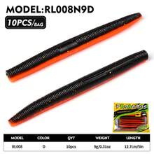 PRO BEROS PROBEROS 10Pcs Senko Soft Plastic Stick Baits, Wacky Worm Fishing Lures Glitter Ribbed Soft Stick Worm, Multi‑Color Artificial Bait For Bass Freshwater Fishing Tackle - 9g/12.7cm - View 7