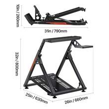 Racing Wheel Stand, Adjustable & Foldable Simulator Stand For Logitech G923 G920 G29 G27, Thrustmaster T300RS TX F458 T500RS T3PA-PRO(F1/GT) Gaming Cockpit,Pedals Simulator NOT Included,Compact - G923 G920 G29 G27,  T300RS TX F458 T500RS T3PA-pRO(F1/GT), Compact - View 10