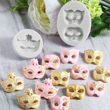 Ball Mask Shaped Silicone Mold Fondant Cake Decoration Mold Kitchen Utensils Baking Tools Wedding Birthday Party Decoration Mold Reusable - View 1