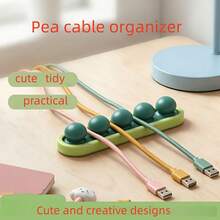 1pc Macaron Cute Minimalist Desktop Cable Organizer, Self-Adhesive Multi-Slot No-Drill Firmly Attached, Compact Style For Organizing Charging Cables And Earphone Wires To Avoid Tangling, Suitable For Office Desk, Computer Desk, Bedroom Countertop, Dorm Storage, Holiday Desktop Organization, Desktop Storage Enthusiasts, Office Students, Holiday Home Decor Enthusiasts, Cable Clip, Cable Fixing Buckle, Desktop Cable Bundle Organizer, Desktop Cable Management Organizer - Cable Clip - View 4