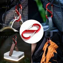 1/3/5pcs S-Shaped Outdoor Aluminum Alloy Quick Hook 8-Figure Connector Ring Backpack External Hanging Keychain, Random Color Shipment - Multicolor - View 5