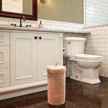 Bohemian Style Decorative Toilet Paper Holder, Handwoven Paper Basket, Holds Large Toilet Paper Rolls, 3 Rolls Capacity, Bathroom Vanity Standing Storage Rack - Multicolor - View 6