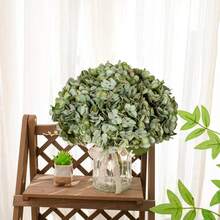 1/3/6 Artificial Hydrangea Bouquets, Artificial Flowers And Plants, Room Decorations, Autumn Garden Decorations, Table Decorations, Birthday Party Decorations, Wedding Flower Baskets, Bridal Bouquets, Home Decor, Dining Room, Bedroom, Windowsill Decorations, Vase Decorations, Valentine's Day Gifts, New Year Decorations, Outdoor Gardens, Back-To-School Season. - Green - View 8