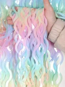 14/8/2/1pc Macaron Pastel Wave Fringe Curtain, Gradient Tinsel Streamer Backdrop, Colorful Party Decoration Background For Birthday, Bridal Shower, Wedding Photo Booth Wall Decor - View 4