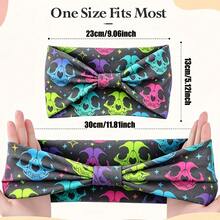 Women's Halloween Party Wide Non-Slip Thick Headband 2pcs Set, Soft Comfortable Elastic Role Play Hair Hoop, Fashion Unique Women's Hair Accessory - Multicolor - View 3