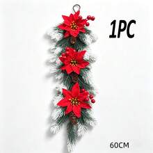 1PC European Style Christmas Decoration Wall Hanging Vine Garland Door Wreath Plastic Decor European And American Style - Multicolor - View 10