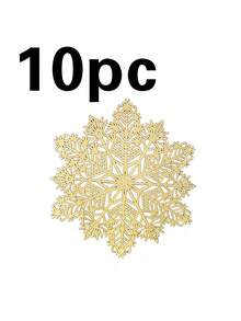 1/4/6/10件組聖誕雪花系列餐墊，聖誕雪花桌飾墊，適用於聖誕派對餐桌墊，彩色雪花餐墊 - 彩色 - 查看 10