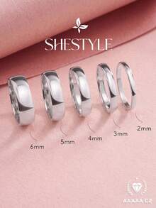1pc Minimalist Hollow Vegan Ring, Exquisite Jewelry, Gift For Women - Silver - View 1