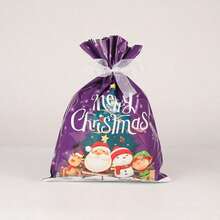 Set 10 Tas Hadiah Natal, Tas Permen Malam Natal dengan Tali Serut, Tas Dekorasi Natal, Tas Kado - Beraneka warna - View 7