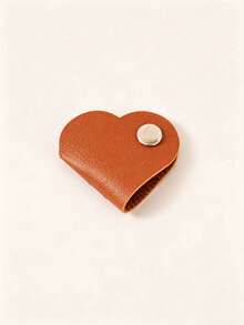 Heart-Shaped Faux Leather Cable Organizer, Multi-Color Earphone And Headphone Cable Storage Box, Battery-Free Cable Management Clip, Unisex Cable Holder Set - New Arrival - View 19