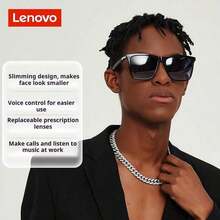 Lenovo GL1 Bluetooth Audio Glasses, Open-Ear Wireless Music Eyewear With Directional Stereo Speakers, Touch Controls, Hands-Free Calls, Magnetic Fast Charging, Sweat-Resistant Design For Running, Cycling, Driving And Daily Use - View 3
