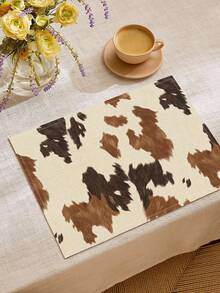 1pc Geometric Animal Pattern Printed Table Runner, 4pcs Geometric Pattern Printed Placemats, Suitable For Holidays, Parties, Birthdays, Dinner Parties, Kitchen Dining Table Decoration, All Season Room Decor, Home Textile Decoration Table Runner - Multicolor - View 8