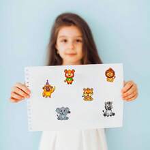6Sheets Fun Monster Face Swap Puzzle Decals, DIY Assemble Mix & Match Monster Parts Stickers, Waterproof Vinyl Stickers For Travel Luggage, Water Bottle, DIY Craft - Multicolor - View 4